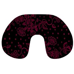 Floral Pattern Background Travel Neck Pillows by Simbadda