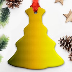 Yellow Gradient Background Christmas Tree Ornament (two Sides) by Simbadda