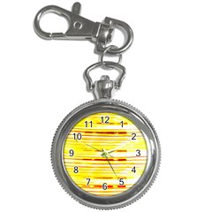 Yellow Curves Background Key Chain Watches by Simbadda