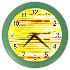 Yellow Curves Background Color Wall Clocks by Simbadda