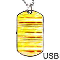 Yellow Curves Background Dog Tag Usb Flash (two Sides)