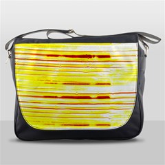 Yellow Curves Background Messenger Bags by Simbadda