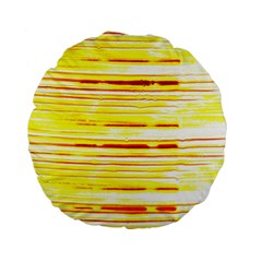 Yellow Curves Background Standard 15  Premium Flano Round Cushions by Simbadda