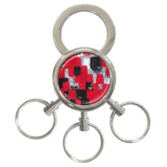 Red Black Gray Background 3-ring Key Chains by Simbadda