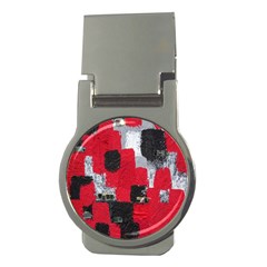 Red Black Gray Background Money Clips (round)  by Simbadda