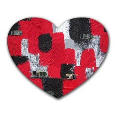 Red Black Gray Background Heart Mousepads