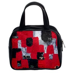 Red Black Gray Background Classic Handbags (2 Sides) by Simbadda