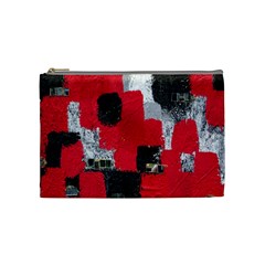 Red Black Gray Background Cosmetic Bag (medium)  by Simbadda