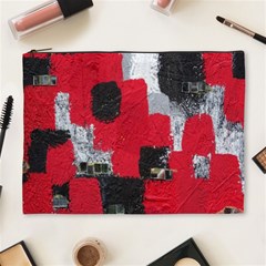 Red Black Gray Background Cosmetic Bag (xl) by Simbadda