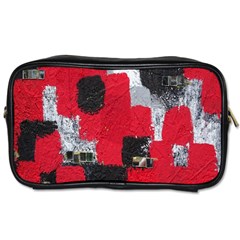 Red Black Gray Background Toiletries Bags 2-side by Simbadda