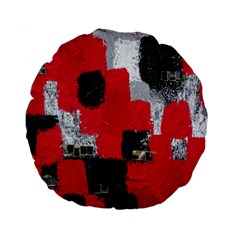 Red Black Gray Background Standard 15  Premium Round Cushions by Simbadda