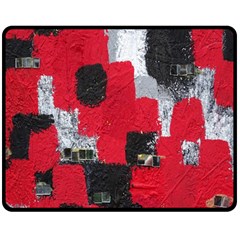 Red Black Gray Background Double Sided Fleece Blanket (medium)  by Simbadda