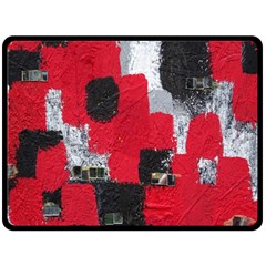 Red Black Gray Background Double Sided Fleece Blanket (large)  by Simbadda