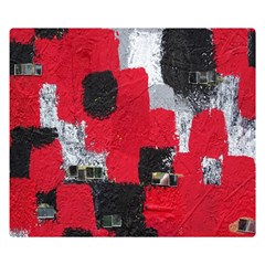 Red Black Gray Background Double Sided Flano Blanket (small)  by Simbadda