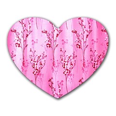 Pink Curtains Background Heart Mousepads by Simbadda