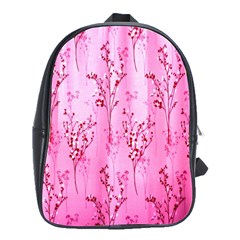 Pink Curtains Background School Bags(large)  by Simbadda