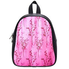 Pink Curtains Background School Bags (small)  by Simbadda