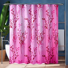 Pink Curtains Background Shower Curtain 60  X 72  (medium)  by Simbadda