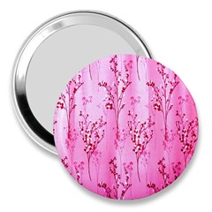 Pink Curtains Background 3  Handbag Mirrors by Simbadda