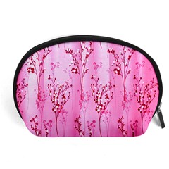 Pink Curtains Background Accessory Pouches (large)  by Simbadda