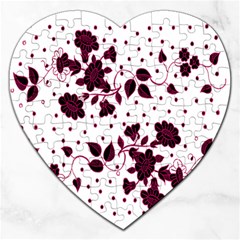 Floral Pattern Jigsaw Puzzle (heart) by Simbadda