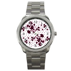 Floral Pattern Sport Metal Watch by Simbadda