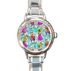 Fur Fabric Round Italian Charm Watch by Simbadda