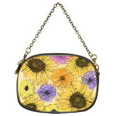 Multi Flower Line Drawing Chain Purses (one Side)  by Simbadda