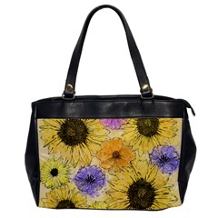 Multi Flower Line Drawing Office Handbags by Simbadda