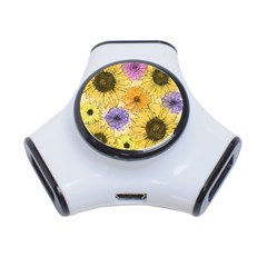 Multi Flower Line Drawing 3-port Usb Hub by Simbadda