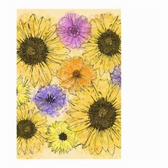 Multi Flower Line Drawing Small Garden Flag (two Sides) by Simbadda