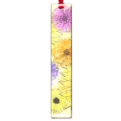 Multi Flower Line Drawing Large Book Marks by Simbadda