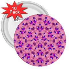 Mandala Tiling 3  Buttons (10 Pack)  by Simbadda