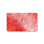 Pink Fur Background Magnet (Name Card) Front