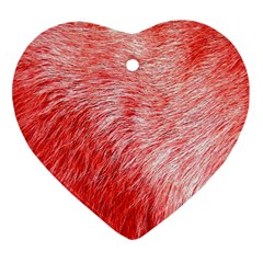 Pink Fur Background Heart Ornament (Two Sides)