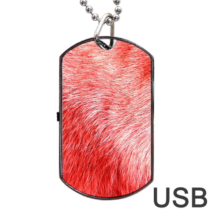 Pink Fur Background Dog Tag USB Flash (Two Sides)