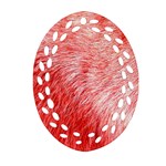 Pink Fur Background Oval Filigree Ornament (Two Sides) Back