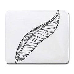 Feather Line Art Large Mousepads by Simbadda