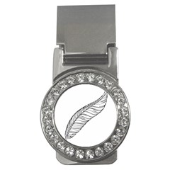 Feather Line Art Money Clips (cz)  by Simbadda