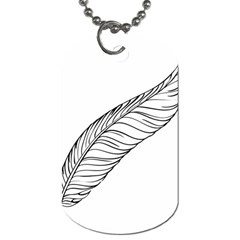 Feather Line Art Dog Tag (one Side) by Simbadda