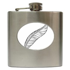 Feather Line Art Hip Flask (6 Oz) by Simbadda