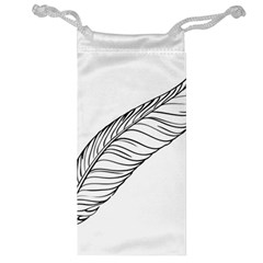 Feather Line Art Jewelry Bag by Simbadda