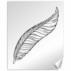 Feather Line Art Canvas 16  X 20   by Simbadda