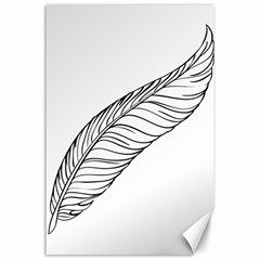 Feather Line Art Canvas 24  X 36  by Simbadda