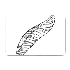 Feather Line Art Small Doormat  by Simbadda