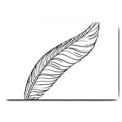 Feather Line Art Large Doormat  by Simbadda