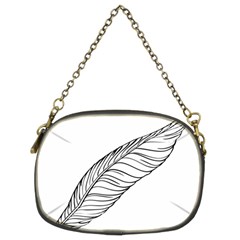 Feather Line Art Chain Purses (two Sides)  by Simbadda