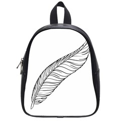 Feather Line Art School Bags (small)  by Simbadda