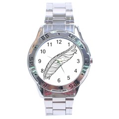 Feather Line Art Stainless Steel Analogue Watch by Simbadda