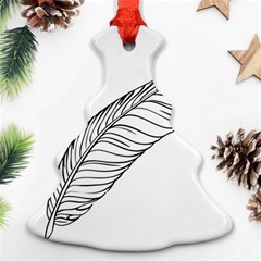 Feather Line Art Christmas Tree Ornament (two Sides) by Simbadda